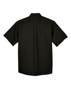 Harriton M500S, 13896 Men's Easy Blend Twill Dress Shirt With Stain-release, Black