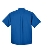Harriton M500S, 13896 Men's Easy Blend Twill Dress Shirt With Stain-release, French Blue