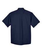 Harriton M500S, 13896 Men's Easy Blend Twill Dress Shirt With Stain-release, Navy
