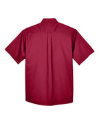 Harriton M500S, 13896 Men's Easy Blend Twill Dress Shirt With Stain-release, Wine