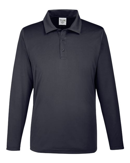 Team 365 TT51L, Men's Zone Performance Long Sleeve Polo, Black