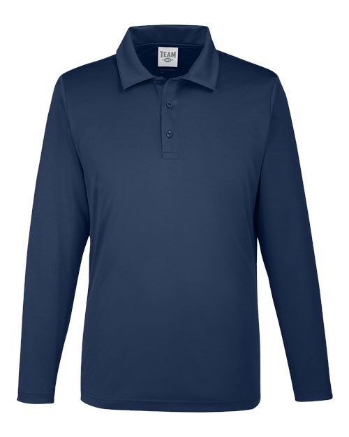 Team 365 TT51L, Men's Zone Performance Long Sleeve Polo, Sport Dark Navy