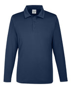 Team 365 TT51L, Men's Zone Performance Long Sleeve Polo, Sport Dark Navy