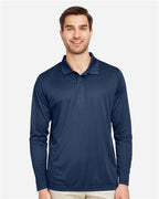 Team 365 TT51L, Men's Zone Performance Long Sleeve Polo, Sport Dark Navy