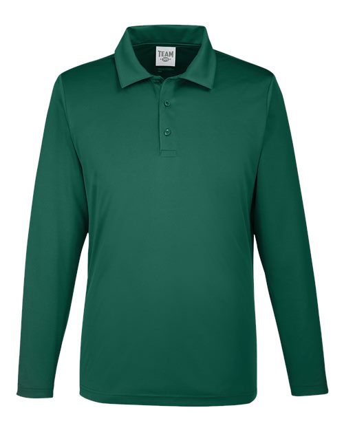Team 365 TT51L, Men's Zone Performance Long Sleeve Polo, Sport Forest