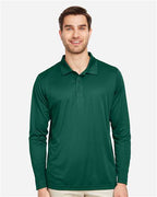 Team 365 TT51L, Men's Zone Performance Long Sleeve Polo, Sport Forest