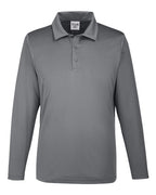 Team 365 TT51L, Men's Zone Performance Long Sleeve Polo, Sport Graphite