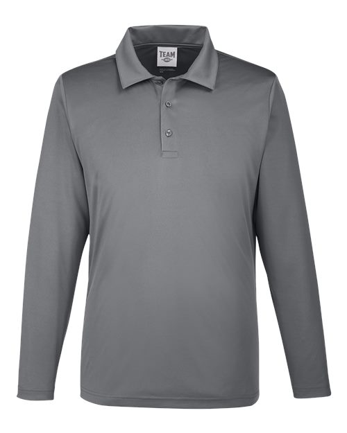Team 365 TT51L, Men's Zone Performance Long Sleeve Polo, Sport Graphite