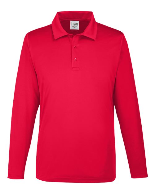 Team 365 TT51L, Men's Zone Performance Long Sleeve Polo, Sport Red