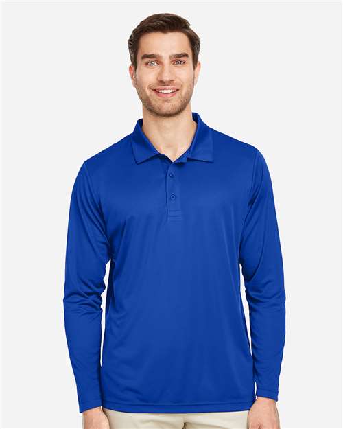 Team 365 TT51L, Men's Zone Performance Long Sleeve Polo, Sport Royal