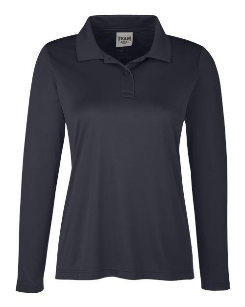 Team 365 TT51LW, Women's Zone Performance Long Sleeve Polo, Black