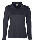 Team 365 TT51LW, Women's Zone Performance Long Sleeve Polo, Black
