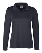 Team 365 TT51LW, Women's Zone Performance Long Sleeve Polo, Black