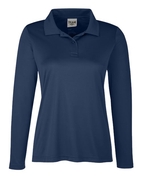 Team 365 TT51LW, Women's Zone Performance Long Sleeve Polo, Sport Dark Navy