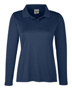 Team 365 TT51LW, Women's Zone Performance Long Sleeve Polo, Sport Dark Navy