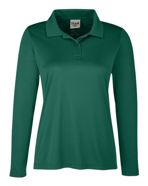 Team 365 TT51LW, Women's Zone Performance Long Sleeve Polo, Sport Forest