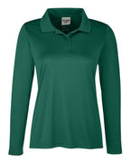 Team 365 TT51LW, Women's Zone Performance Long Sleeve Polo, Sport Forest