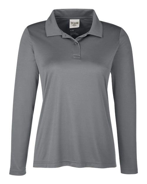 Team 365 TT51LW, Women's Zone Performance Long Sleeve Polo, Sport Graphite