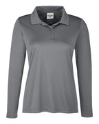 Team 365 TT51LW, Women's Zone Performance Long Sleeve Polo, Sport Graphite