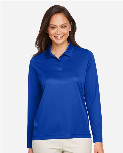 Team 365 TT51LW, Women's Zone Performance Long Sleeve Polo, Sport Royal
