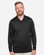 Harriton M348L, 13907 Men's Advantage Snag Protection Plus Il Long Sleeve Polo, Black