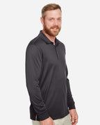 Harriton M348L, 13907 Men's Advantage Snag Protection Plus Il Long Sleeve Polo, Dark Charcoal