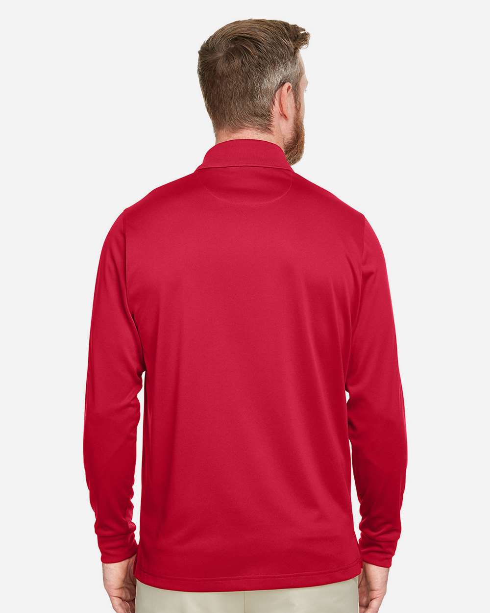 Harriton M348L, 13907 Men's Advantage Snag Protection Plus Il Long Sleeve Polo, Red