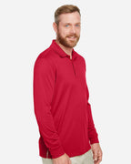 Harriton M348L, 13907 Men's Advantage Snag Protection Plus Il Long Sleeve Polo, Red