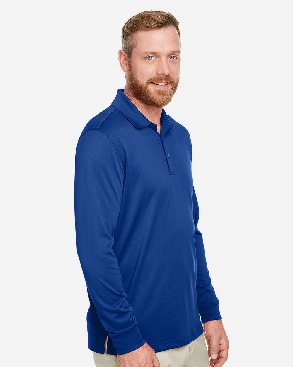 Harriton M348L, 13907 Men's Advantage Snag Protection Plus Il Long Sleeve Polo, True Royal