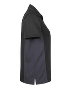 Harriton M386W, 13909 Women's Flash Snag Protection Plus Il Colorblock Polo, Black/ Dark Charcoal