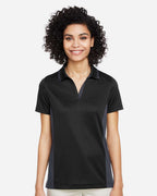 Harriton M386W, 13909 Women's Flash Snag Protection Plus Il Colorblock Polo, Black/ Dark Charcoal