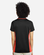 Harriton M386W, 13909 Women's Flash Snag Protection Plus Il Colorblock Polo, Black/ Team Orange