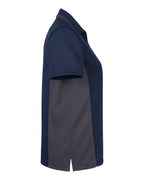 Harriton M386W, 13909 Women's Flash Snag Protection Plus Il Colorblock Polo, Dark Navy/ Dark Charcoal