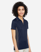 Harriton M386W, 13909 Women's Flash Snag Protection Plus Il Colorblock Polo, Dark Navy/ Dark Charcoal