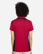 Harriton M386W, 13909 Women's Flash Snag Protection Plus Il Colorblock Polo, Red/ Black