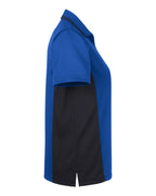 Harriton M386W, 13909 Women's Flash Snag Protection Plus Il Colorblock Polo, True Royal/ Black