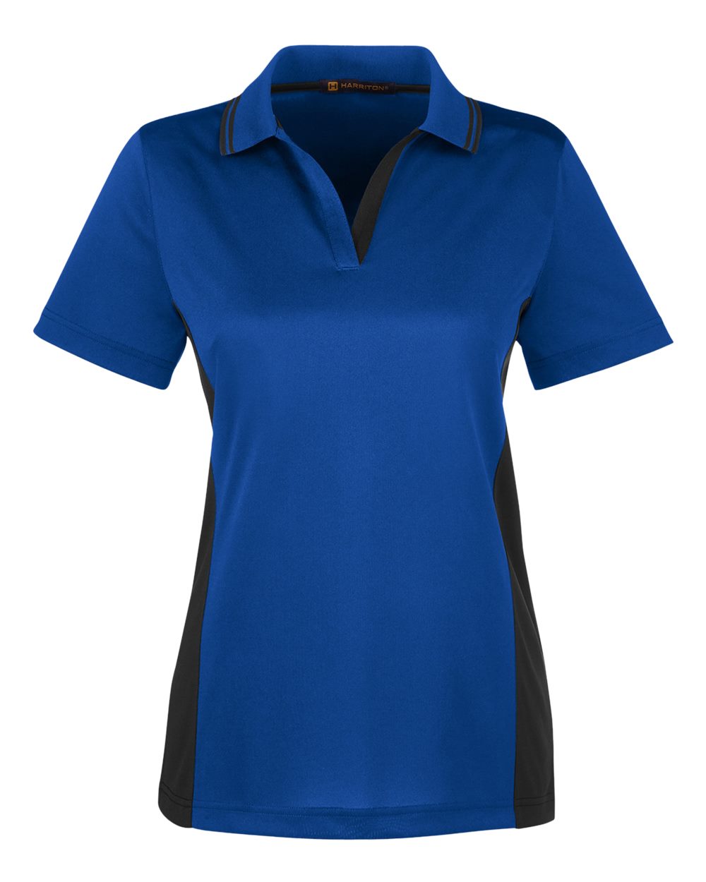Harriton M386W, 13909 Women's Flash Snag Protection Plus Il Colorblock Polo, True Royal/ Black
