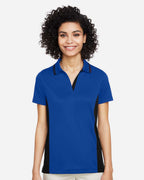 Harriton M386W, 13909 Women's Flash Snag Protection Plus Il Colorblock Polo, True Royal/ Black