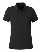 Harriton M205W, 13916 Women's Valiant Cotton Snag Protect Polo, Black