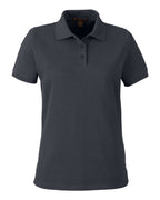 Harriton M205W, 13916 Women's Valiant Cotton Snag Protect Polo, Dark Charcoal