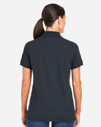 Harriton M205W, 13916 Women's Valiant Cotton Snag Protect Polo, Dark Charcoal