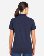 Harriton M205W, 13916 Women's Valiant Cotton Snag Protect Polo, Dark Navy