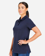 Harriton M205W, 13916 Women's Valiant Cotton Snag Protect Polo, Dark Navy