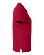 Harriton M205W, 13916 Women's Valiant Cotton Snag Protect Polo, Red
