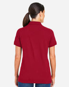 Harriton M205W, 13916 Women's Valiant Cotton Snag Protect Polo, Red