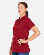 Harriton M205W, 13916 Women's Valiant Cotton Snag Protect Polo, Red