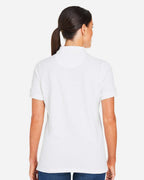 Harriton M205W, 13916 Women's Valiant Cotton Snag Protect Polo, White