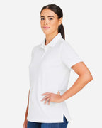 Harriton M205W, 13916 Women's Valiant Cotton Snag Protect Polo, White