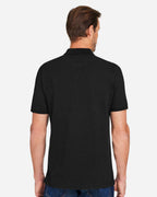 Harriton M205P, 13921 Men's Valiant Cotton Snag Protect Pocket Polo, Black