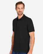 Harriton M205P, 13921 Men's Valiant Cotton Snag Protect Pocket Polo, Black